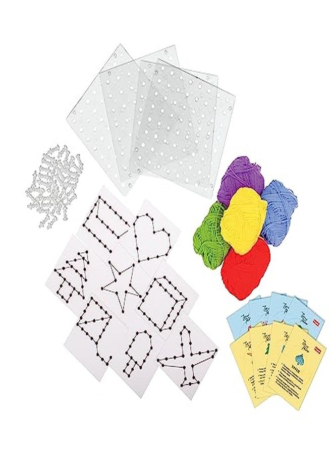 Funskool Handycrafts Tie & Twine, Create 16 Patterns, Learn 40 Plus Interesting Facts, Arts and Craft Kit, DIY Kit for Kids, Ages 5 Years and Above, Multicolour - Image 4
